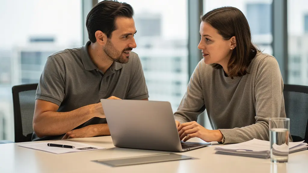 Finance and Sales leaders reviewing compensation data in conference room